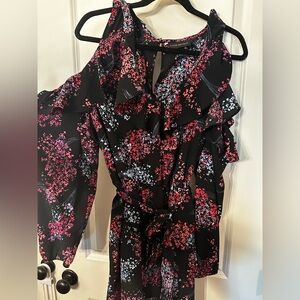 Floral Cold Shoulder High-Lo Dress